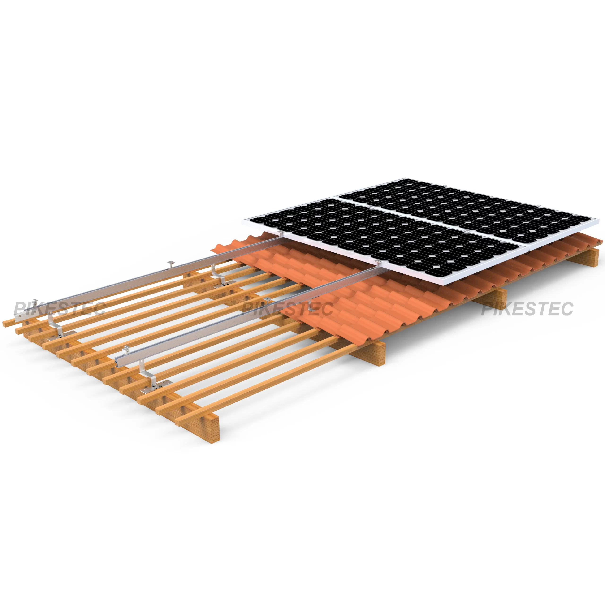 Anti-sliding Pitched Tile Roof Solar Mounting