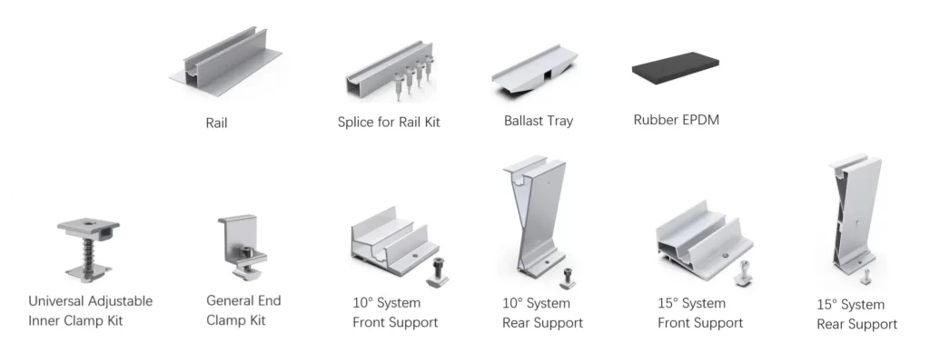 Ballasted Standard Flat Roof Solar Mounting